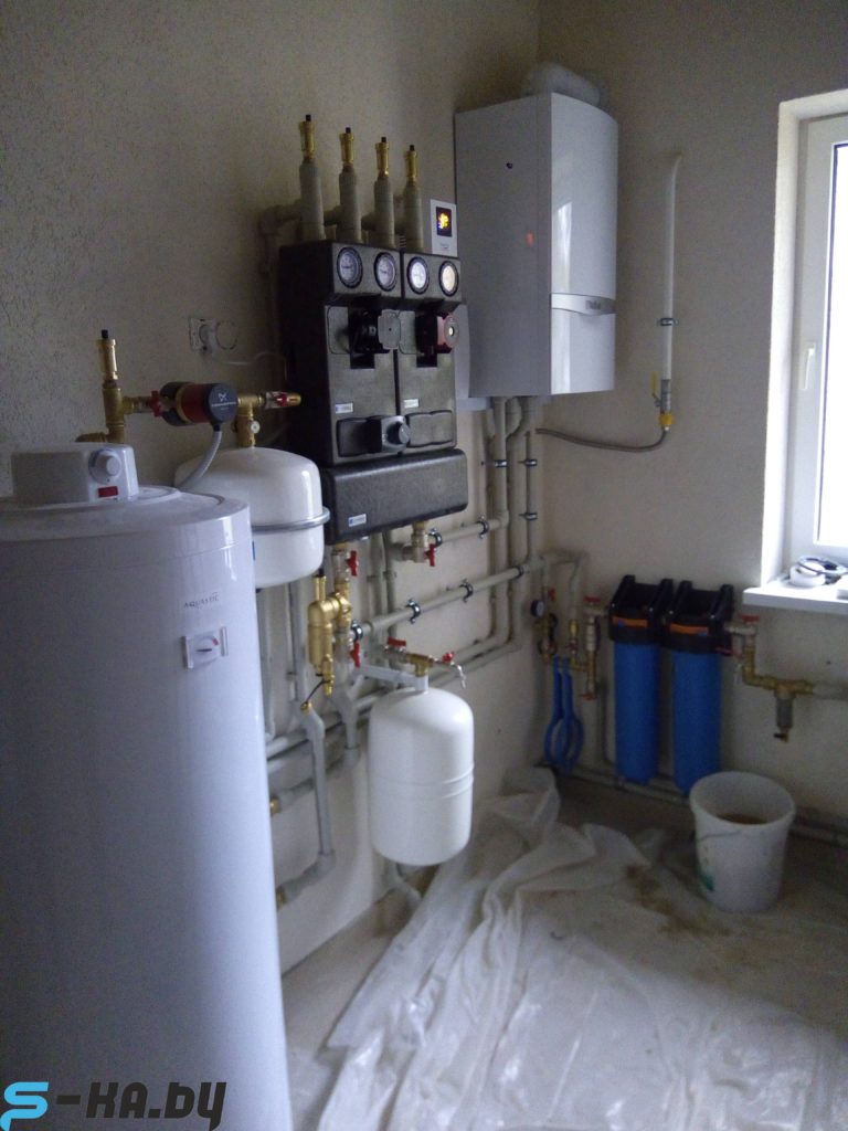 монтаж газового котла с бойлером фото 0284